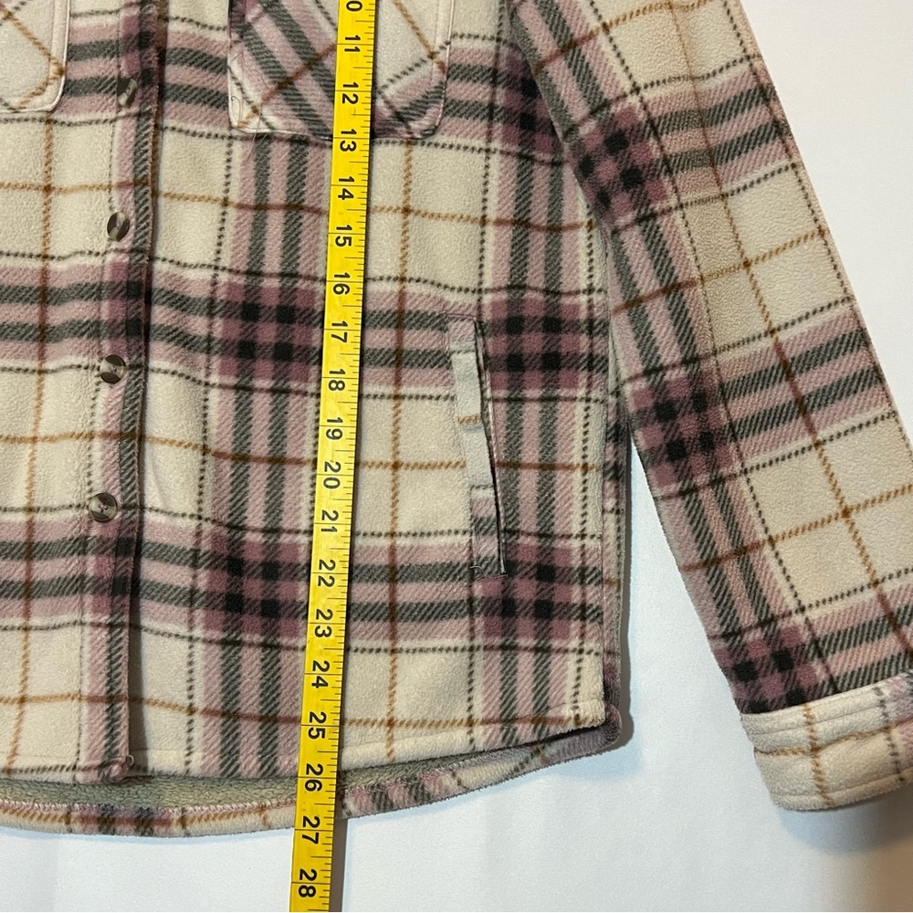 Sage Collective Women Long Sleeve Plaid Shirt Jacket Sherpa Lined Fleece Medium - Picture 8 of 14